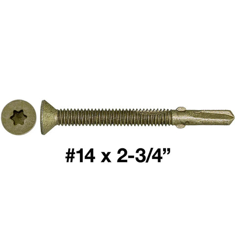 Badass 10 X 1-5/8-Inch Reamer Tek Self Drilling Wood To Metal Screws With Torx Star Drive Pattern Kickass Grip On Steel For Trailers And Flatbeds screw with Torx head and spiral threads