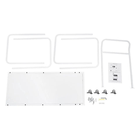 Heavy Duty Metal Carton Cart Stand With Swivel Wheels And Grip Handle Smooth Rolling White Steel Cardboard Box Holder parts kit including frame and wheels.