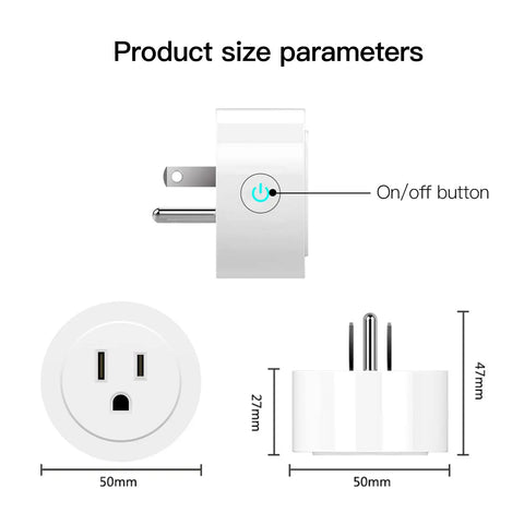 Smart WiFi Dimmer Plug With 2.4 GHz Connectivity, Remote Control For Dimmable CFL LED And Incandescent Lights, product dimensions