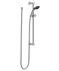 2-Spray Slide Bar Handheld Shower With Hose Chrome Finish Adjustable Shower Head For Easy Rinsing Powerful Full-Body Spray