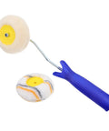 Double Head Paint Roller Brush With Portable Corner Design For Drywall Painting Delivers A Flawless Streak Free Finish. Features dual roller design with a blue handle.
