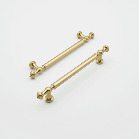 10 Pack Brushed Gold Cabinet Pulls With 5 Inch Center To Center 128mm Hole Spacing Brushed Brass Drawer Handles Solid Zinc Alloy