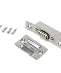 Stainless Steel Cabinet Roller Catch With Spring Ball Latch Stopper Prevents Wall Damage, No Fuss Install On Hinge, Silver Finish Hardware