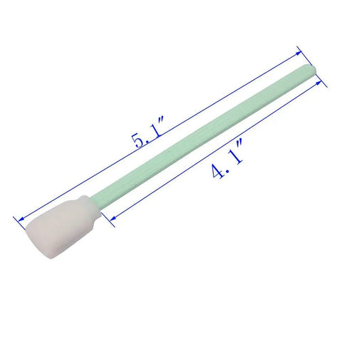 100 Pack 5.1 Inch Foam Cleaning Swabs For Solvent Inkjet Printers And Roland Optical Equipment With Open Cell Foam Heads And Plastic Shaft, Great For Precision Cleaning And Safe Maintenance. 5.1-inch foam swab with open-cell head and plastic shaft