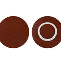Massive Wooden Lazy Susan Turntable 50 Inch Round Rotating Serving Tray top view showing smooth brown finish and non-slip base.