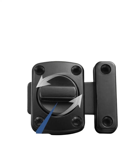 Top view of Gate Latch Slide Bolt Lock Rotating Hasp Latches Double Sided Locks, showcasing the rotating mechanism in black.
