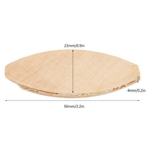 100 Pack Beech Wood Biscuits Size 20, 56 X 23 X 4 Mm, sturdy solid wood for clean, tight joints, DIY friendly, great for cabinets