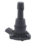 Engine Oil Level Sensor For Audi A1 A3 A4 A5 A6 A7 A8 Q3 Q5 Q7 Quattro Allroad Replacement OE Grade With Part Numbers EA2C80028000 03F907660C 03F907660D 03F907660E 06K907637B 2015-2023 black plastic sensor with mounting flange