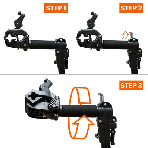 Steps to adjust Mechanic Bike Repair Stand With Adjustable Height And Tilt Pro Grade Quick Release 360 Degree Rotation Heavy Duty Clamp