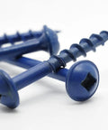 Close-up of Pocket Hole Screws One And One Half Inch Number Eight Square Drive Washer Head Wood Screws Zinc Coated Carbon Steel