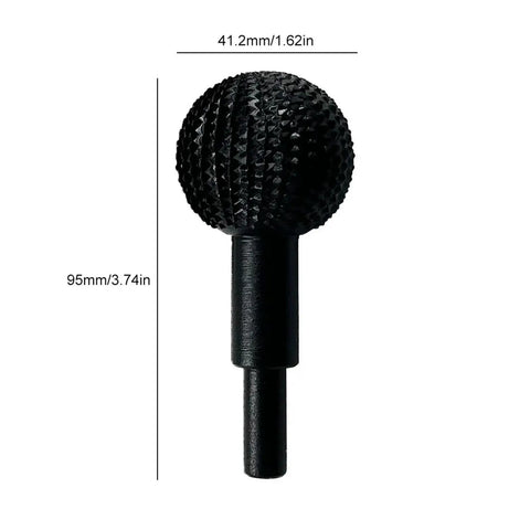 Top Shelf Steel Rotary Burr, 41.2mm Ball End Mill For Wood Carving And Engraving, 41.2mm steel head, 95mm length.