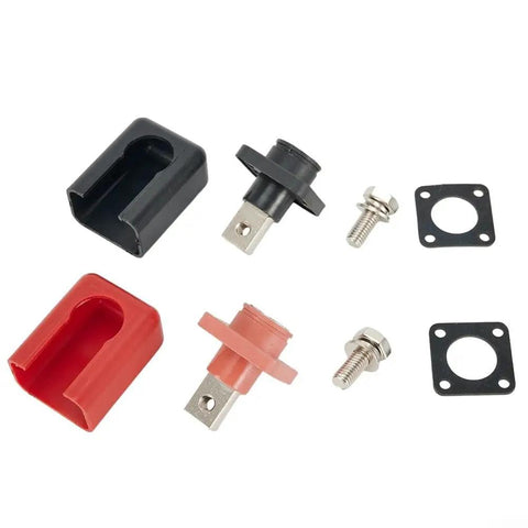 Straight Up Beast Grade 2Pack 200A Copper Battery Terminal Connectors with accessories for solar inverter and EV use.