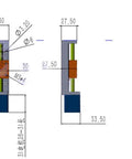 Compact 6mm T Screw Mini Linear Guide Motion Module Table Rail With 30mm Size And NEMA 11 Stepper LW28, Plug And Play For CNC Machines, Robotics, And DIY Automation, Travel From 15mm To 100mm, 0.1mm Accuracy, 20 To 120 mm Per Second. technical dimension drawing