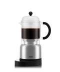 Wireless Smart Espresso Coffee Maker 17 Oz with Programmable Timer in sleek stainless steel design brewing coffee.