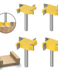 Heavy Duty 1/4 Inch Shank Spoilboard Surfacing Router Bit Set Carbide Tipped For Slab Flattening, 4 pack, steel body