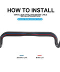 Ultralight Carbon Road Bike Drop Bars 31.8 clamp cable routing guide; 400/420/440mm, 123mm drop, 77mm reach, T800 carbon, matte finish.