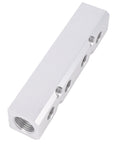 Durable Aluminum Air Manifold 4 Way 6 Port Distribution Block With One Quarter Inch NPT Output And One Half Inch NPT Supply Port