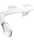 Slim Glow Non Electric Bidet Attachment For Toilet With Front And Rear Dual Nozzles, White, Night Light Knob, Easy DIY Install