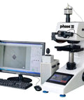 Heavy Duty Automatic Micro Vickers And Knoop Hardness Analyzer Featuring Plug And Play Programming with digital display.