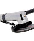 5 Inch Air Angle Grinder Pneumatic Cut Off Tool For Metal Grinding And Weld Prep Delivers Eleven Thousand RPM Of Pure Torque Shop Ready Beast With No Hassle Performance For Heavy Duty Finishing Jobs side view