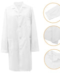 Mens Lab Coat Costume For Adults, Breathable White Doctor Jacket, Skin Friendly Medical Coat, Unisex Design, Durable Cotton Labwear