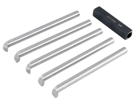 3/8 Inch Shank HSS Internal Threading And Boring Tool Set, 6 Pc Pro Grade Lathe Tools For Metalworking, Built Tough For Steel, Brass, Aluminum, Plastic, And Wood, Includes Left Hand 60 Degree Lathe Tools