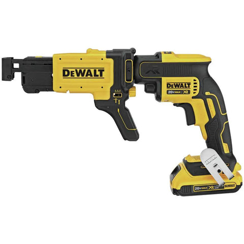 Drywall Screw Gun Collated Attachment With Slim Nose And Removable Shoe For Tight Corners 360 Degree Rotation yellow black