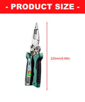 Type C Electrician Pliers With Ncv Detection Power And Charge Cable Tester For Home Repair Circuit Breaker Inspection Multi Function Voltage Check Tool Easy Grip Red Finish Reliable Performance, 220mm size.