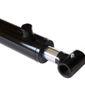 Magister hydraulic cylinder toy, black metal body with chrome piston rod and hollow end.