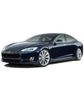 Heavy Duty All Weather Car Cover Gonna Shield Your Tesla Model S Like Armor While Crushing Rain Snow And UV Damage Through Super Breathable Water Repellent Material Made For Rough Daily Use on a dark blue Tesla Model S.