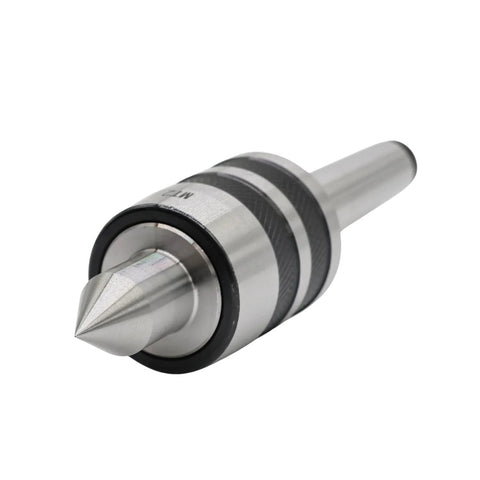 MT2 Ball Bearing Morse Taper Live Center Internal Rotation for wood and metal lathes, medium duty, triple bearing, 60-degree center point