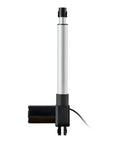 Knockout 12V DC Linear Actuator 10 Inch Stroke 1320 Lbs Force, showing metal cylinder and motor for garage and industrial use.