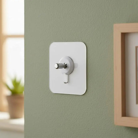 No Drill Wall Hooks Heavy Duty Adhesive Hangers For Kitchen Bathroom And Home Damage-Free Picture Hanging Hardware With Removable Non-Marking Tape 10 Pack, white wall hook on painted wall