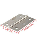 Close-up of stainless steel rotating concealed hinge with dimensions, 10-pack for cabinets and furniture.
