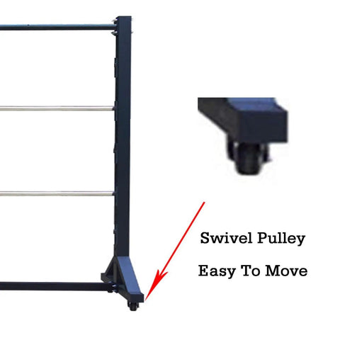 Heavy Duty Mobile Wire Coil Storage Organizer Rolling Cart with swivel pulley for easy mobility in office or workshop.