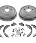 Heavy Duty Rear Brake Drum Shoe Kit For Dodge Ram 1500 Trucks 1994 To 1999, American Made Non Asbestos Organic Pad Set With Bold Finish And Durable Grip For Smooth Daily Stops. rear brake shoes, drums, and hardware kit