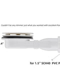 Side view of Slim Low Profile Shower Drain With Chrome Plated ABS Body 90mm Outlet High Flow 36 LPM Side Outlet P Trap.
