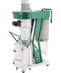 Gamechanger 1 2 Hp Portable Cyclone Dust Collector on wheels with a sealed motor for fine dust removal in workshops.