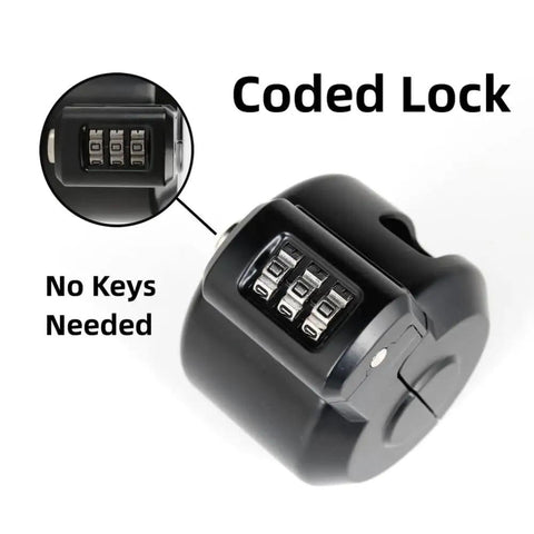 Door Lever Lockout Device With Code Lock No Key Needed Privacy For Bedroom From Outside Only Fits Long Connecting Shaft 1.1 To 1.26 Inches Measure Before Order, close-up of code lock mechanism