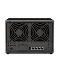 Back view of Rock Solid DiskStation DS1522Plus NAS Server Featuring A Ryzen 2.6GHz Engine Cranked With 32GB Ram serving storage connections.
