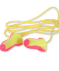 Corded Disposable Foam Earplugs Laser Lite High Visibility Magenta Yellow Polyurethane Foam For Loud Jobs And Work Sites One Size