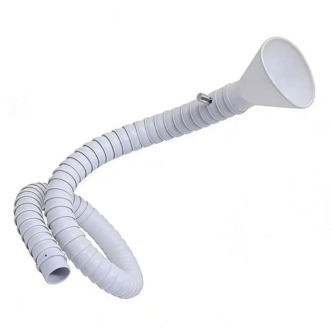 Pro Grade Welding Fume Extraction Arm Paired With 75Mm Flexible Exhaust Hose And White Round Hood, 75mm white flexible hose.