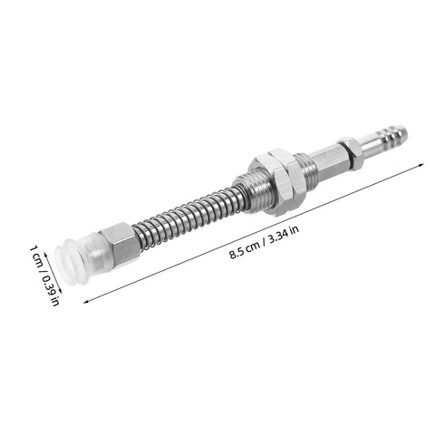 Heavy Duty M9 Threaded Pneumatic Suction Cup Holder With Spring Buffer For Robots, metal spring damper component, 8.5 cm long.