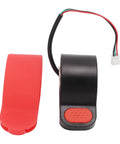Thumb Accelerator Speed Dial For Electric Scooters Silicone Sleeve Non Slip Grip Durable ABS Build Easy Install Smooth Acceleration Compatible With PRO2 And Similar Models, black and red, showing two-unit design with silicone grip dots