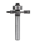 T Shaped Router Bit With One Quarter Inch Shank, Three Teeth Ball Bearing Slotting Cutter For Wood And Plywood in front view