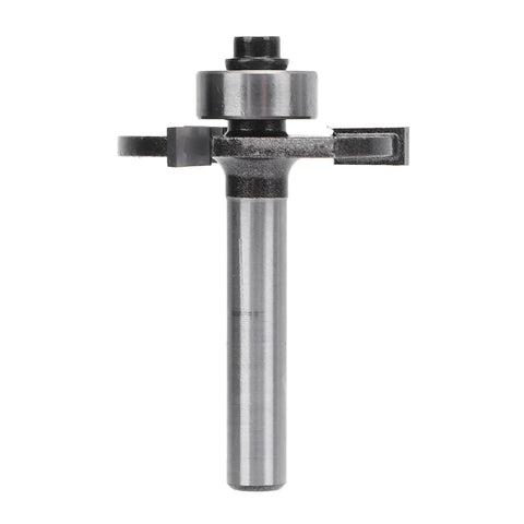 T Shaped Router Bit With One Quarter Inch Shank, Three Teeth Ball Bearing Slotting Cutter For Wood And Plywood in front view