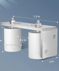 Side view of Two Pack Stainless Steel Slide Gate Roller Guide with Three Inch Nylon Rollers, L-Shaped Bracket and Adjustable Bolts.