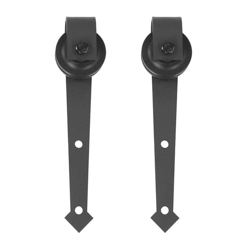 8Ft Heavy Duty Sliding Barn Door Hardware Kit With Single Track Bypass And Double Door Capability Carbon Steel Construction