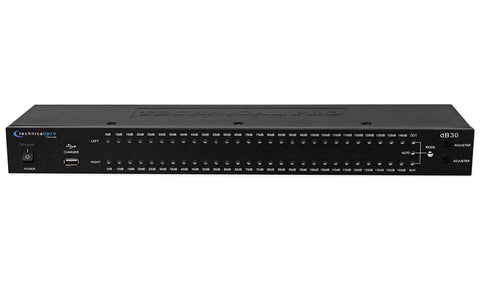 1U Rack Mount Decibel Meter Display With Eight Grounded Outlets Power Supply, RCA In Out, Dual Channel Sensitivity Adjust, Bright Rack Light Show, Ideal For Studio And Live Sound Gear front view