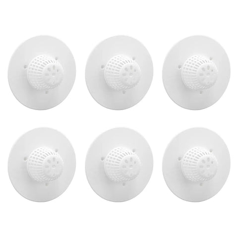 Thonlai Plastic Bathtub Drain Strainer Set of 6, Hair Stopper for All featuring six white plastic strainers.